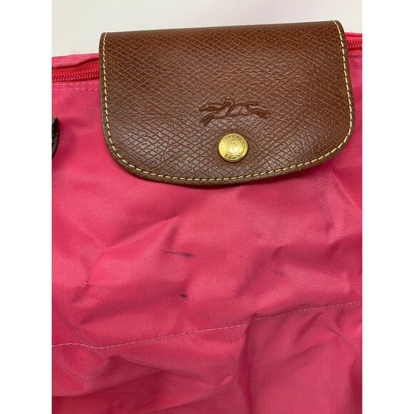 Longchamp Nylon Le Pliage Top Handle Bag in Flower /Pink Small AS IS CONDITION - Picture 3 of 13